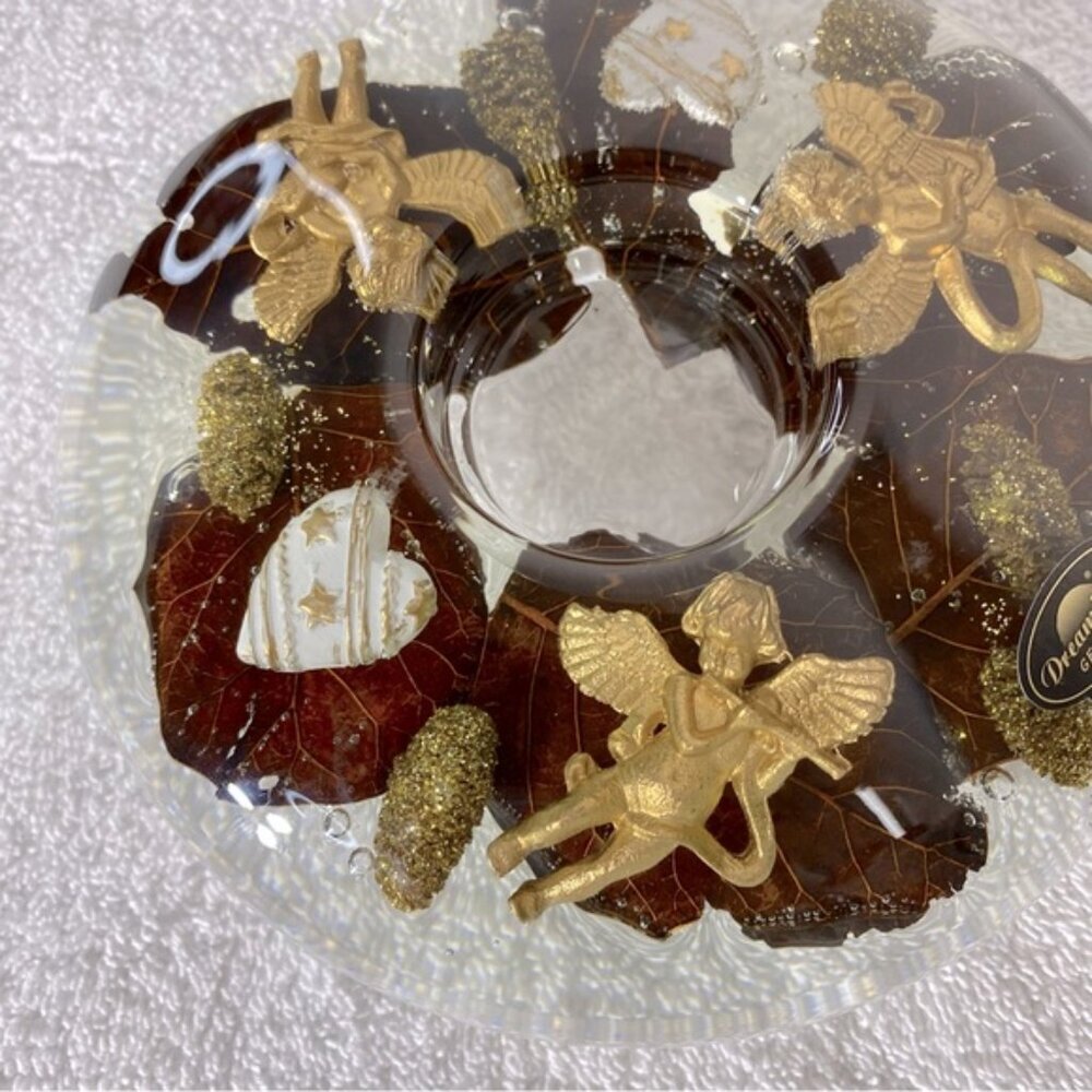 Vintage Dreamlight Germany Handmade Cherub Leaf Vomit Tealight Candle Holder - Picture 8 of 14